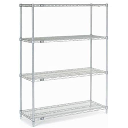Designed To Furnish 48 x 18 x 63 in. Nexel Poly-Z-Brite Wire Shelving, Gray DE2970022